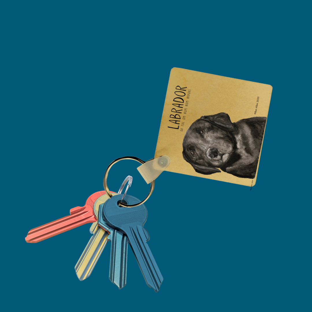 “Keys? Snacks? Either Way, I’m Coming!” Wooden Labrador Keyring