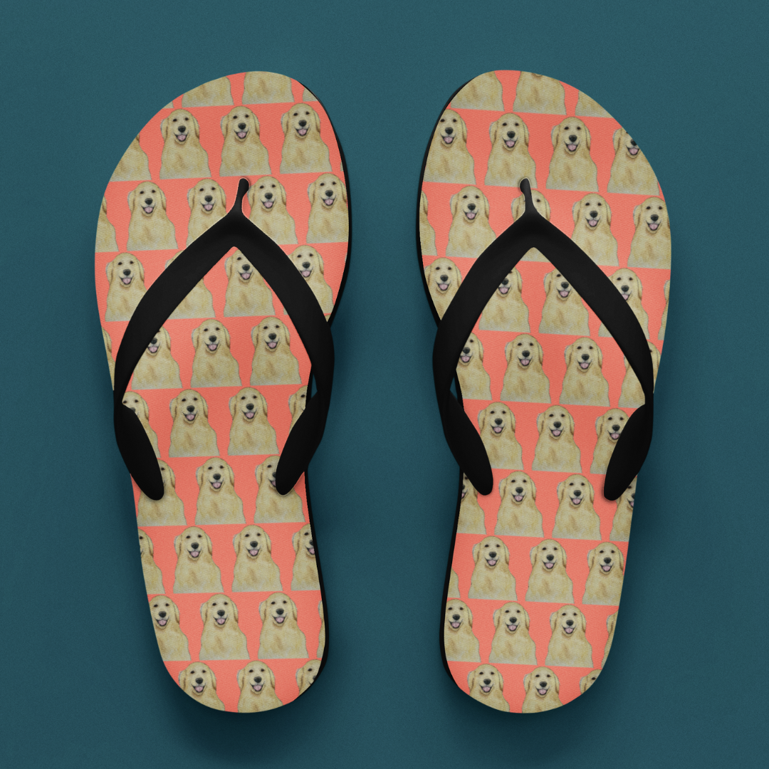 Golden Retriever Flip Flops: Step into Comfort with Your Favourite Little Weirdo!