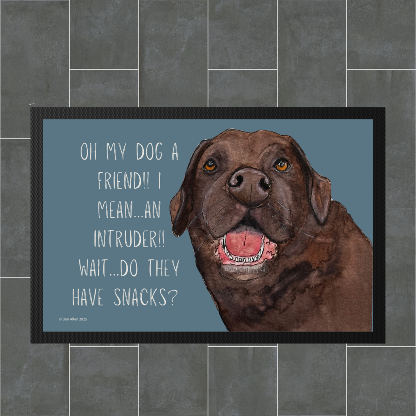 Chocolate Labrador Welcome Mat – Is It a Friend, Intruder… or Snack Delivery?!