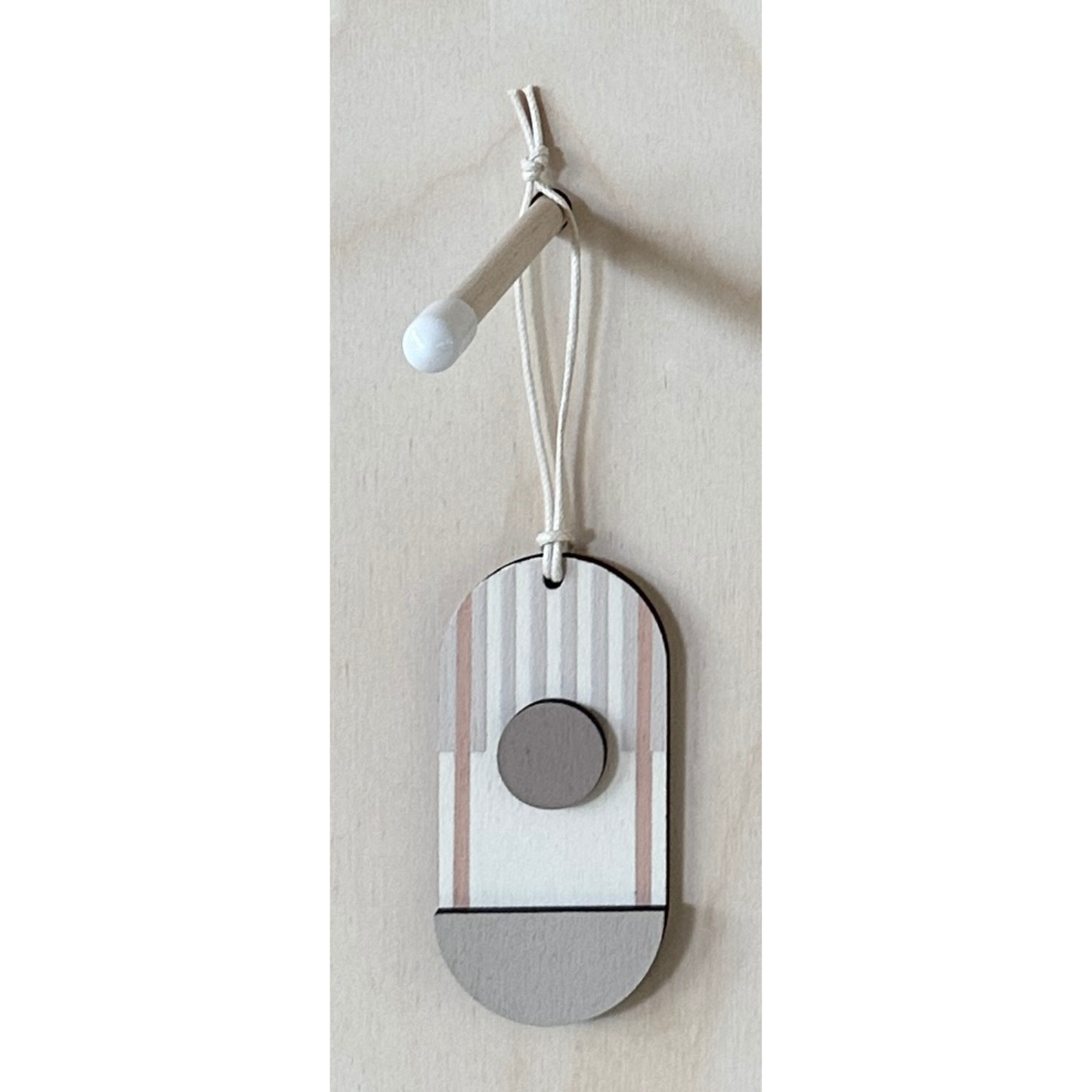 Mini Mid-Century Wall Art - Little Wooden Decoration - Pink & Natural Decor