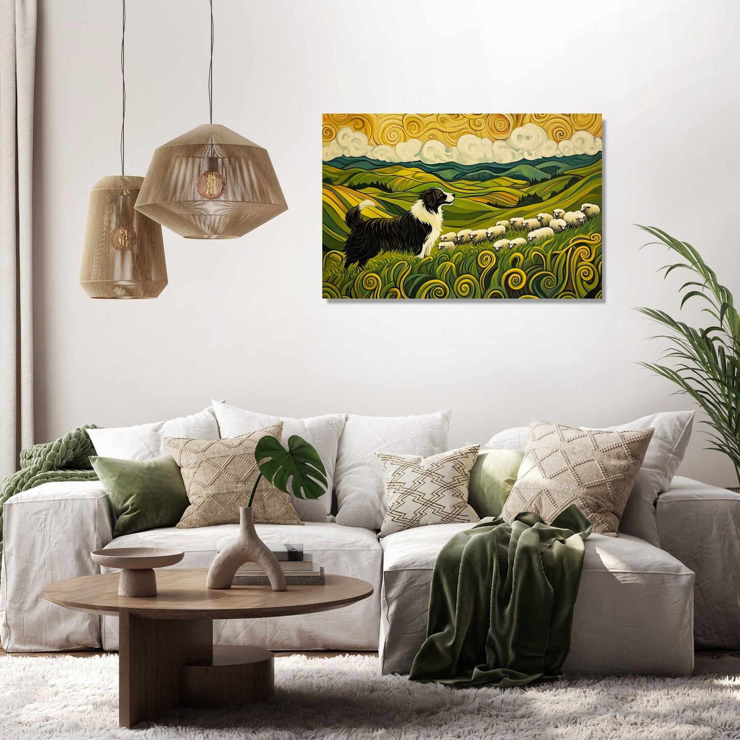Energetic Border Collie Canvas