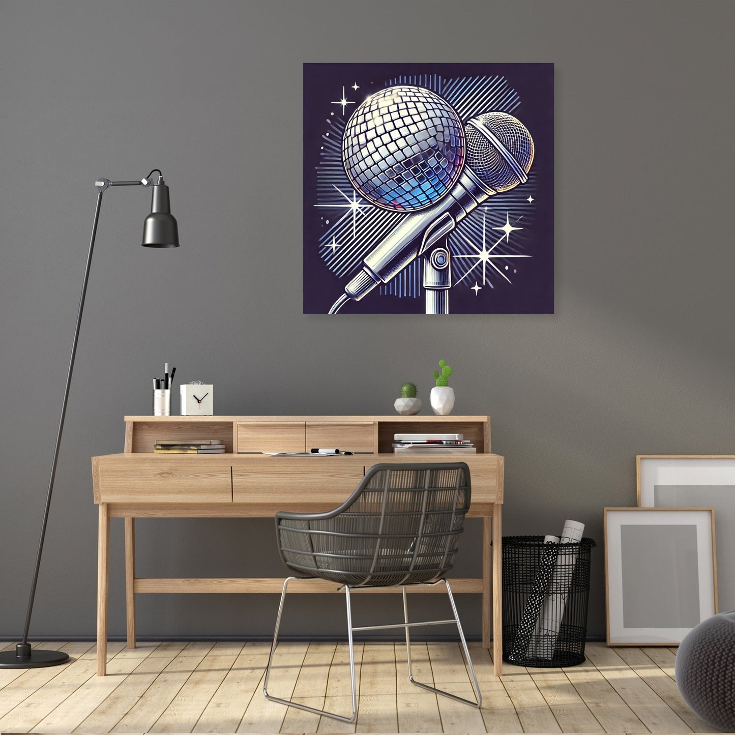 Disco Mic Sparkle Canvas