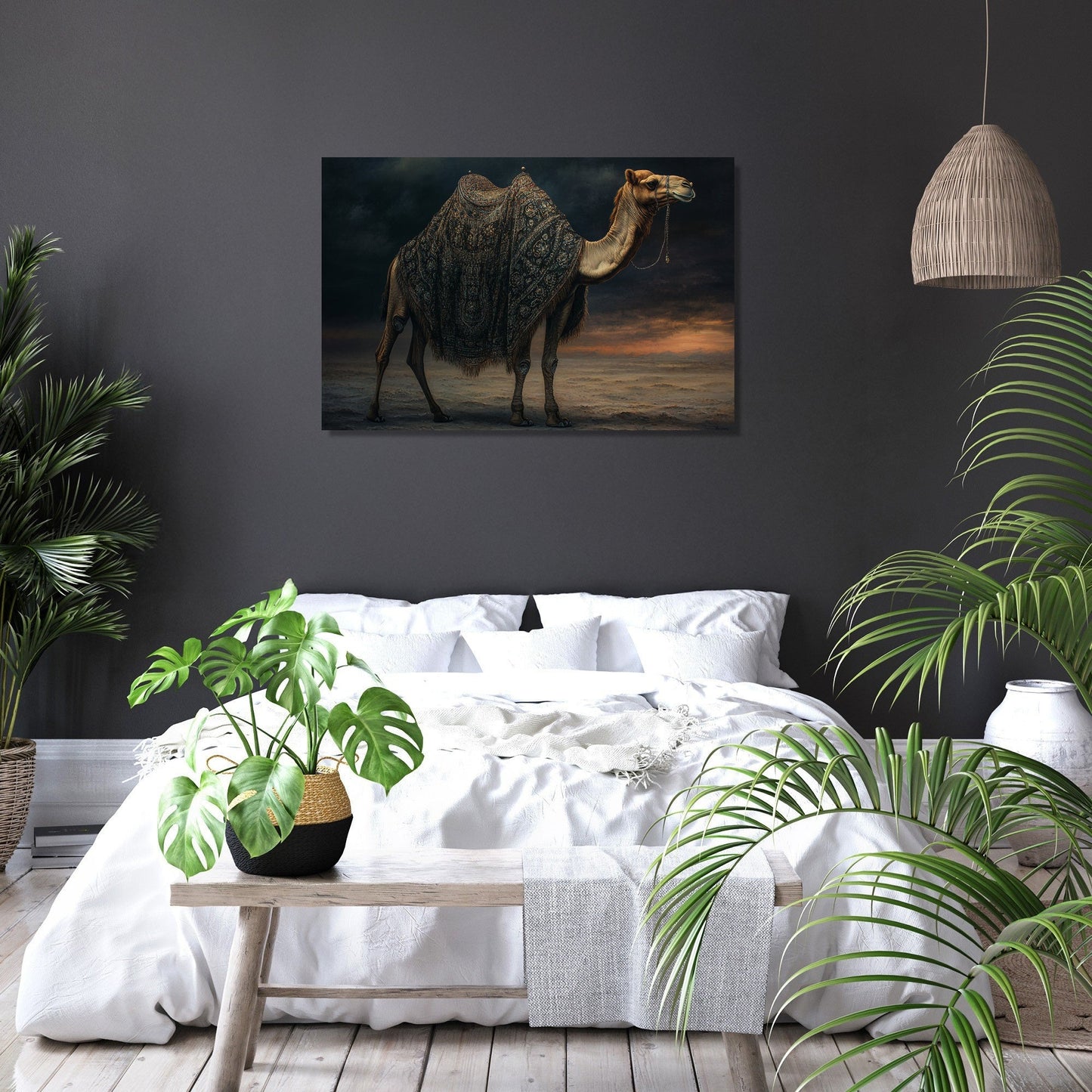 Embroidered Camel Canvas