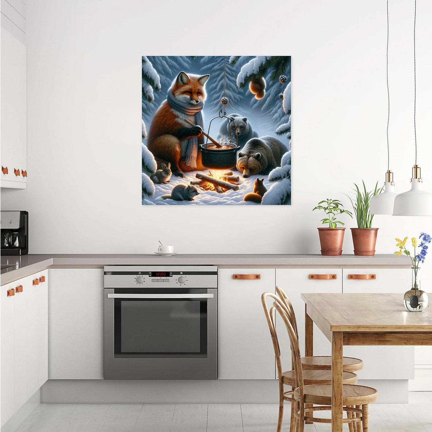 Solitary Winter Fox Canvas