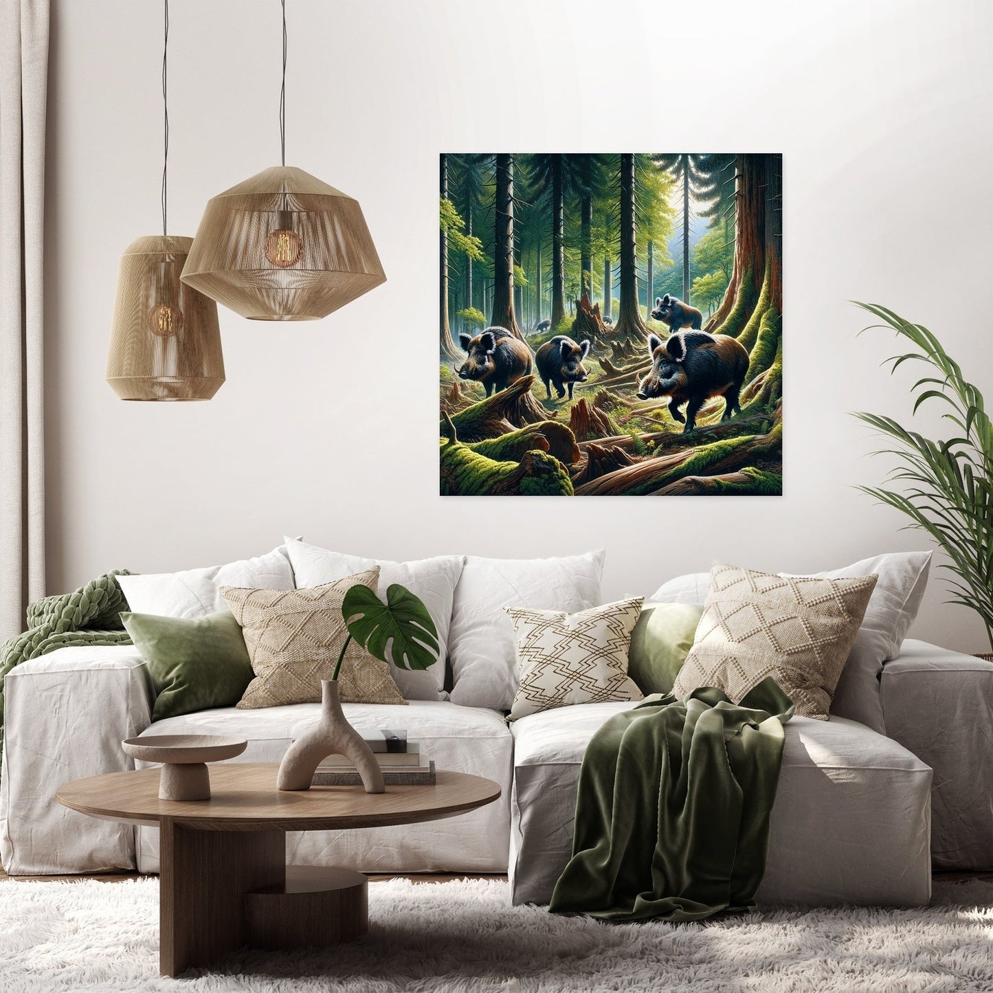 Woodland Boars Canvas