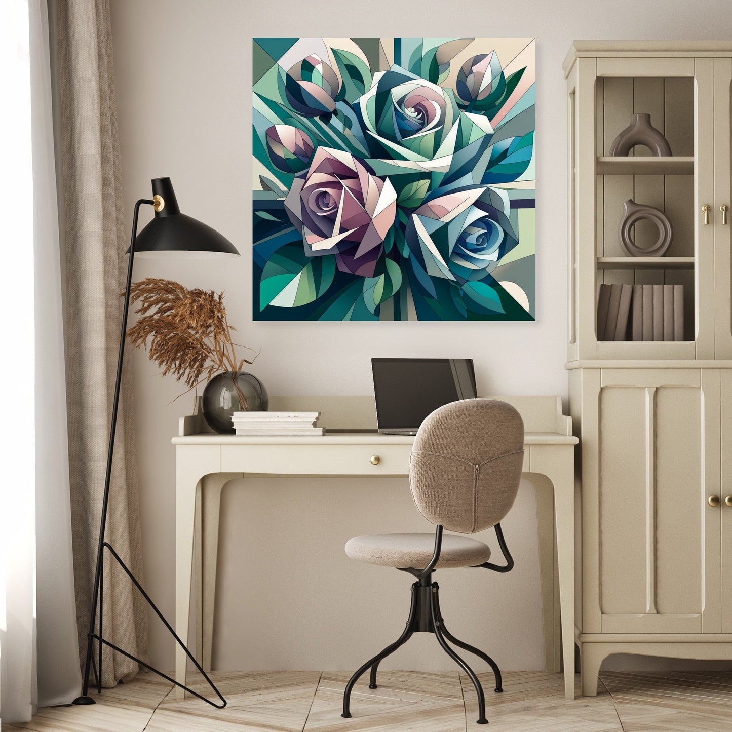 Cubism Rose Puzzle Canvas