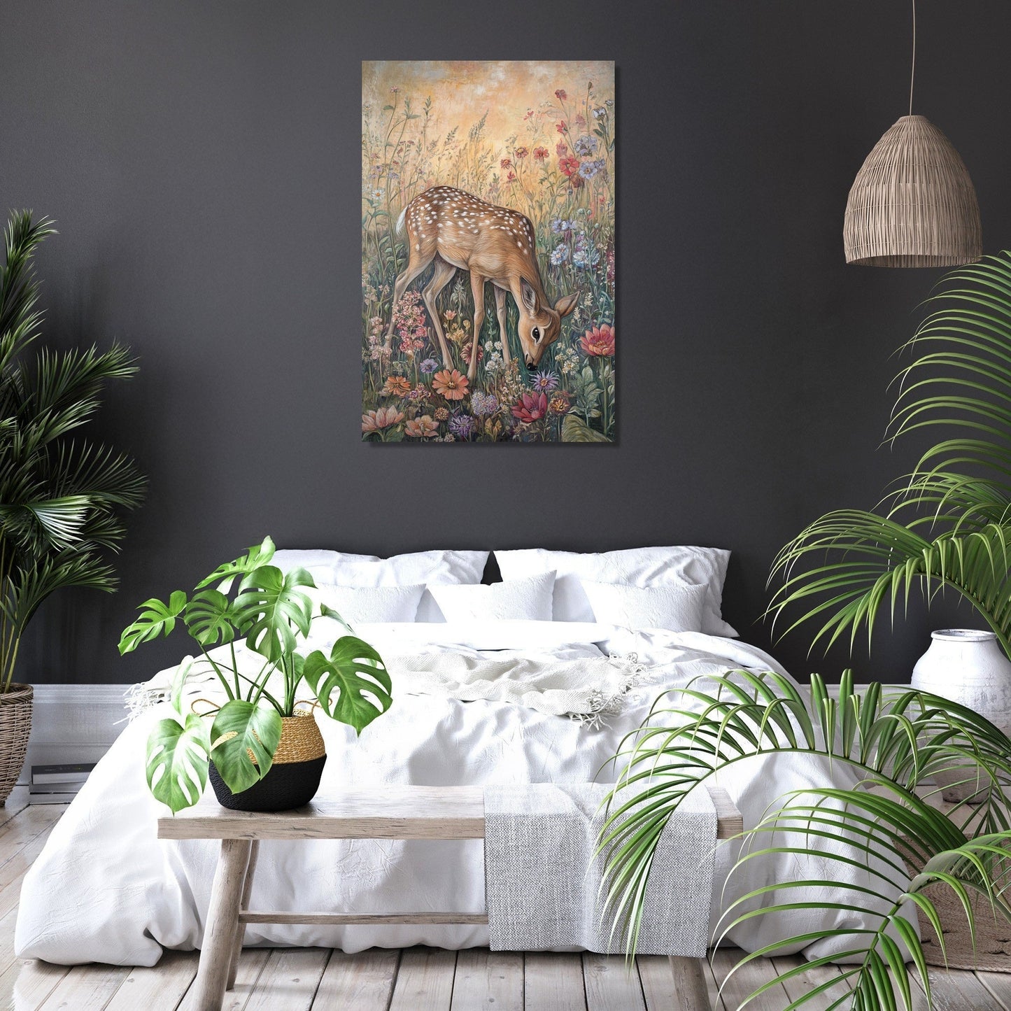 Grazing Deer Elegance Canvas