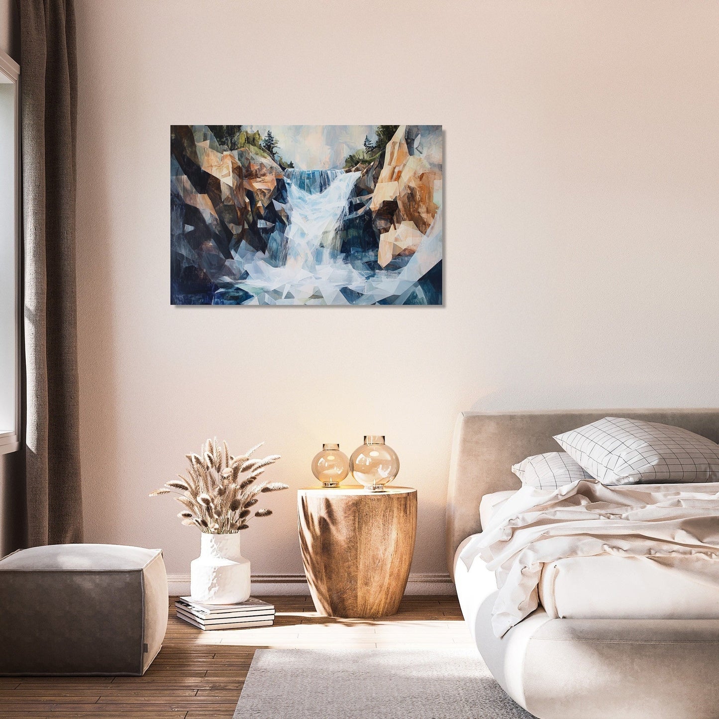 Geometric Waterfall Chaos Canvas
