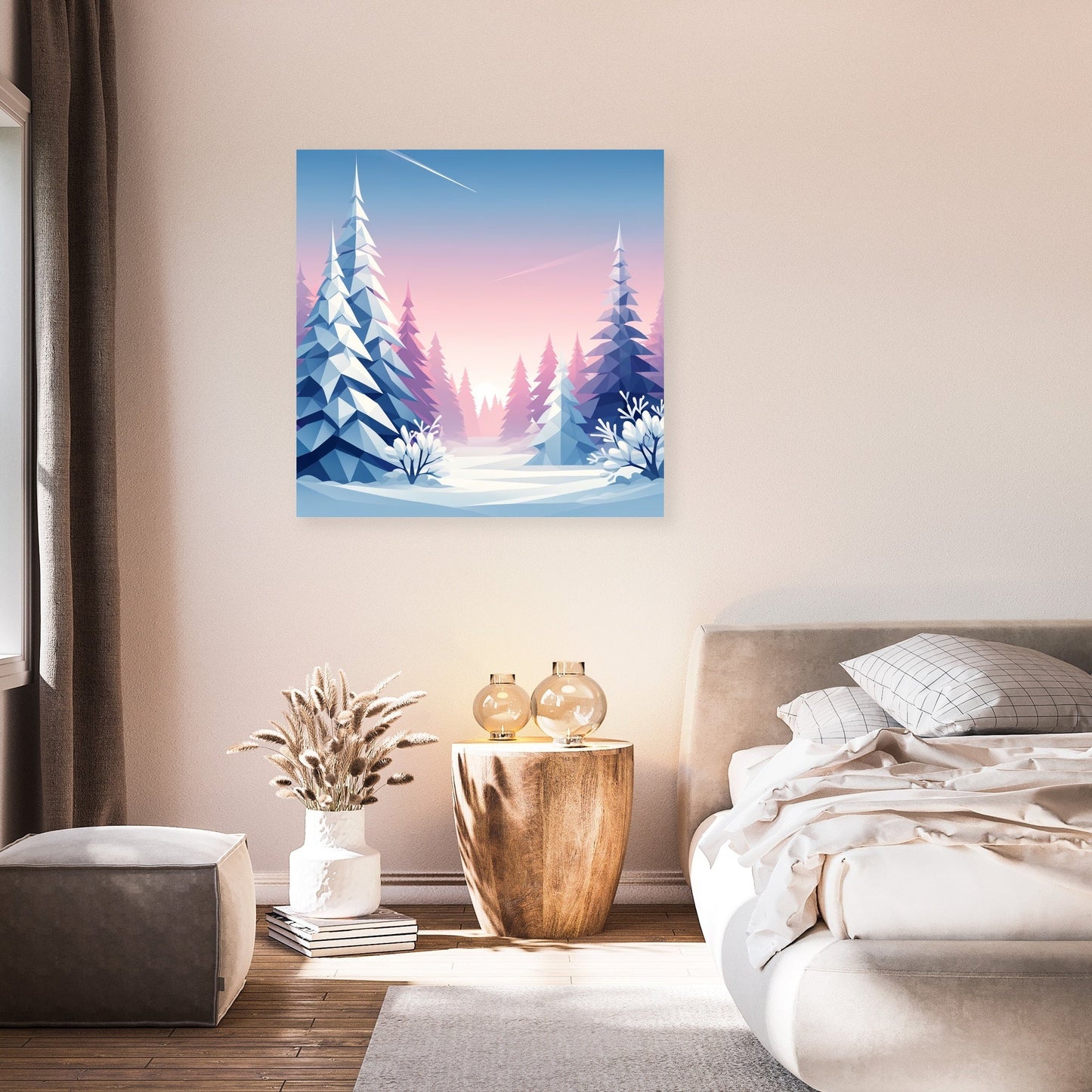 Frosty Dawn Geometry Canvas