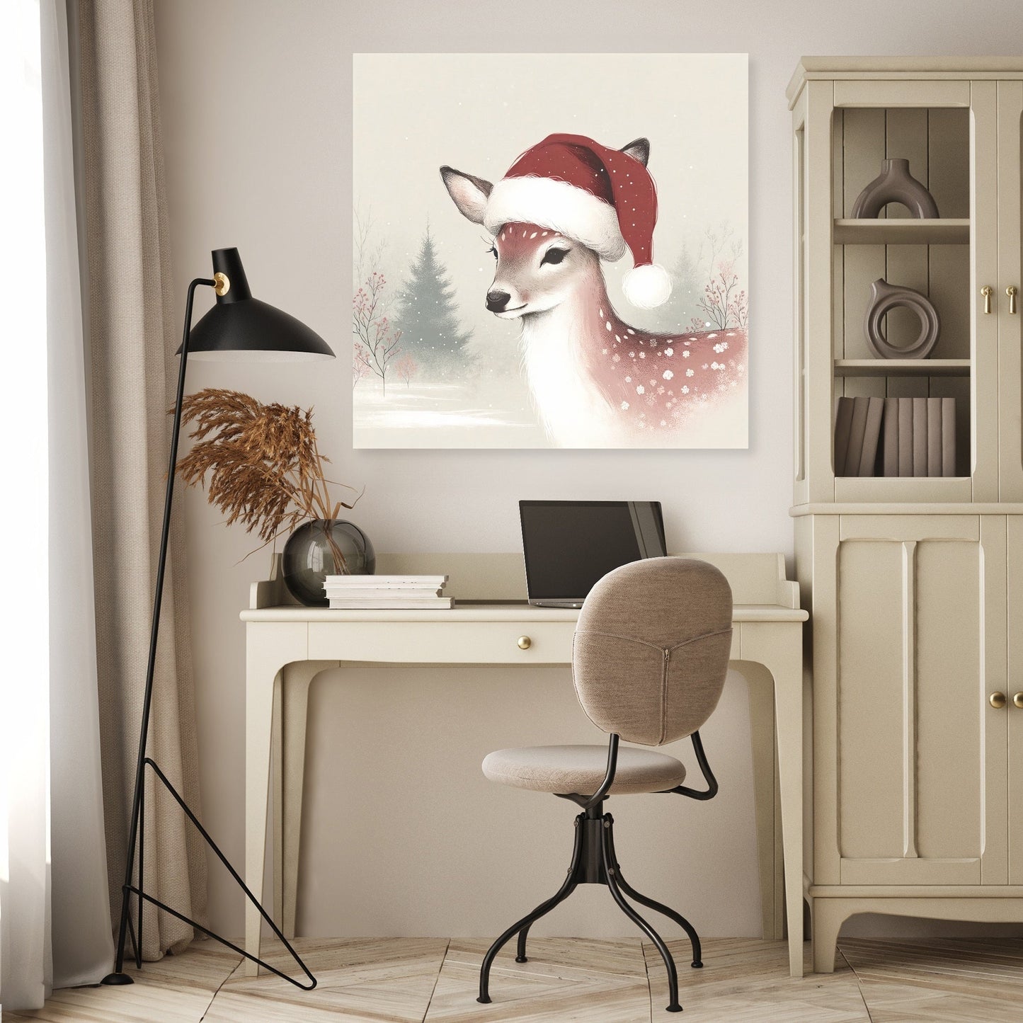 Pastel Holiday Deer Canvas