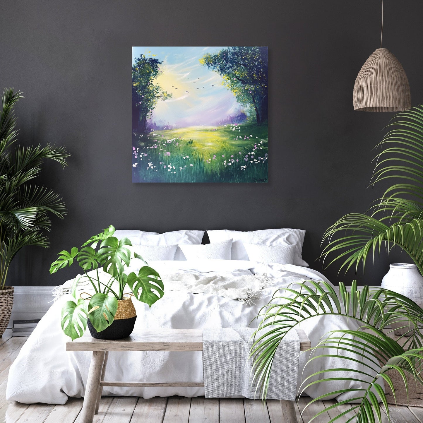 Morning Mist Meadow Canvas