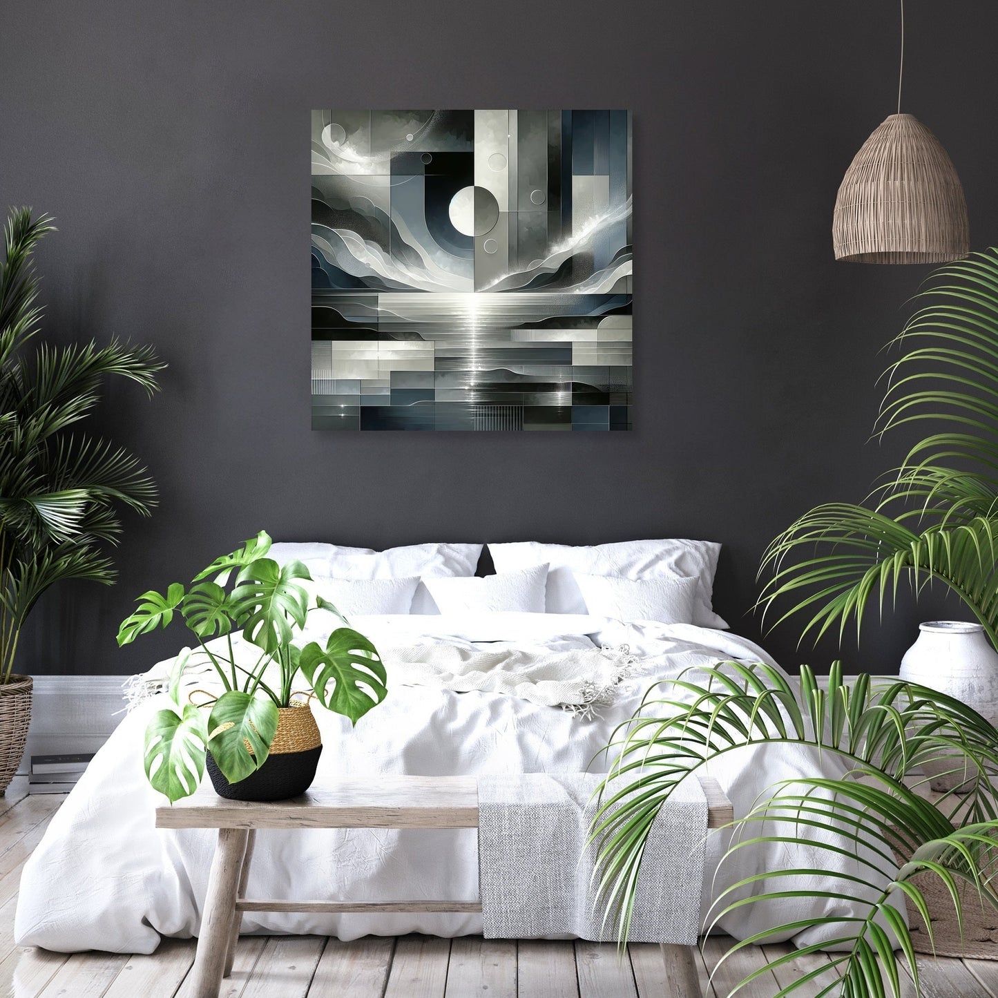 Moonlit Monochrome Canvas