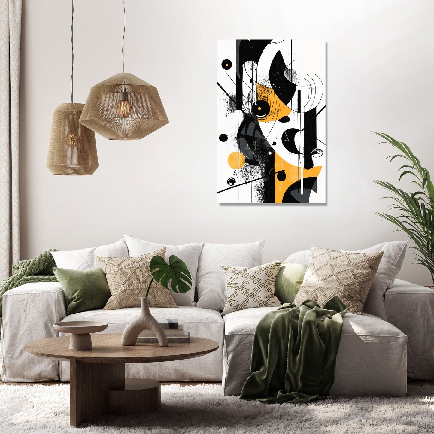 Monochrome Whimsy Canvas