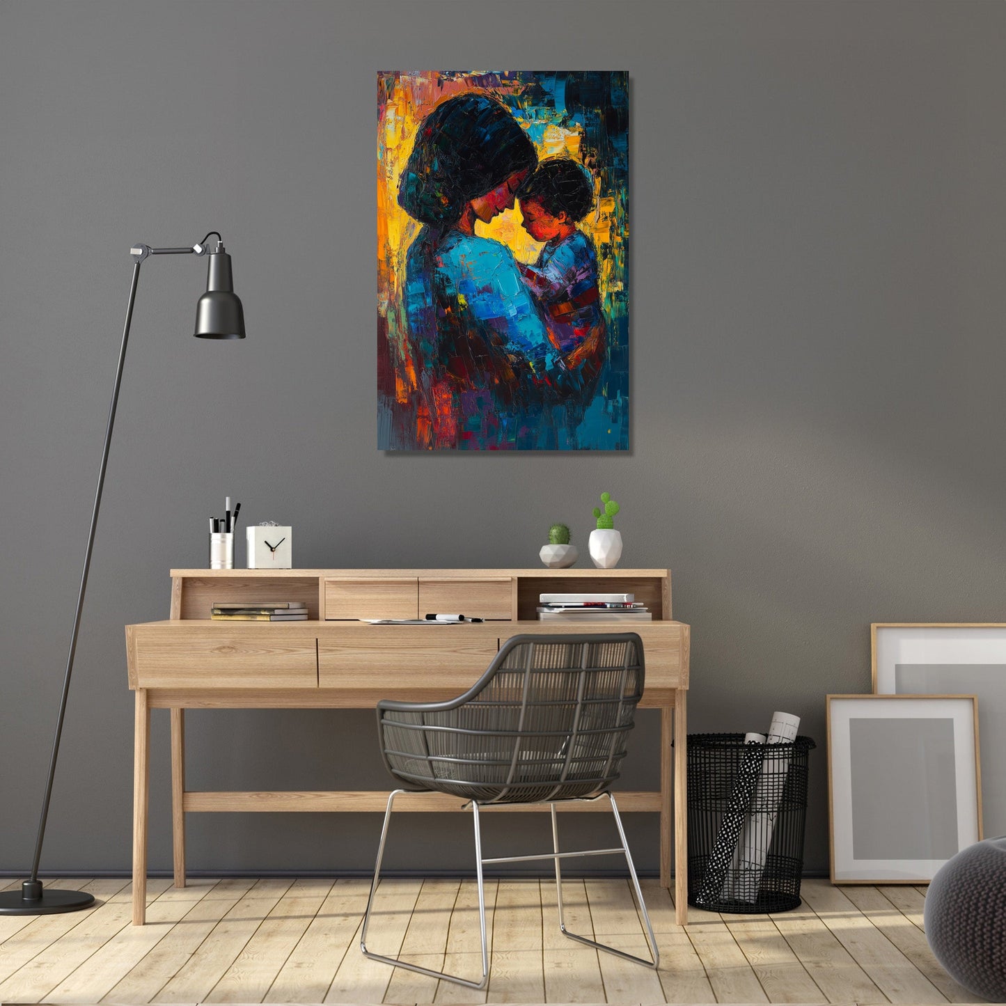 Mother and Child Vibrant Canvas