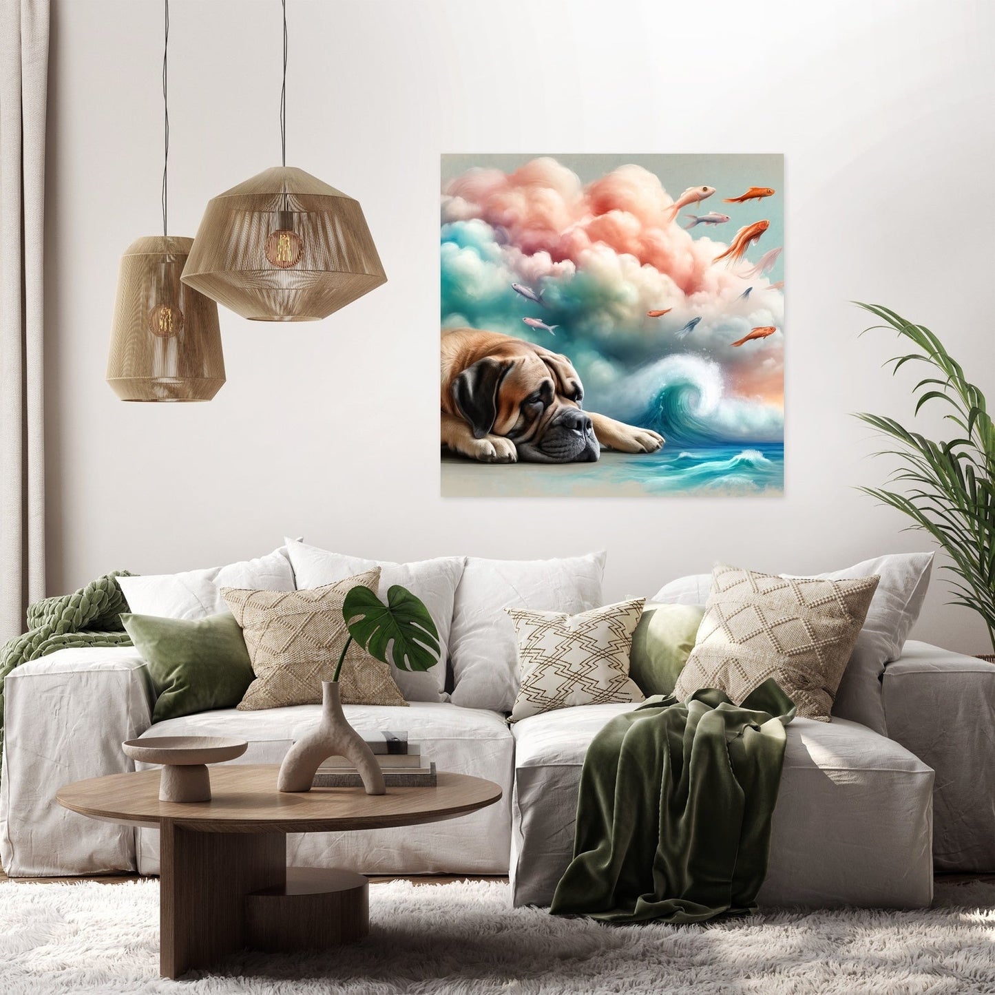 Whimsical Daydreams Bullmastiff Canvas