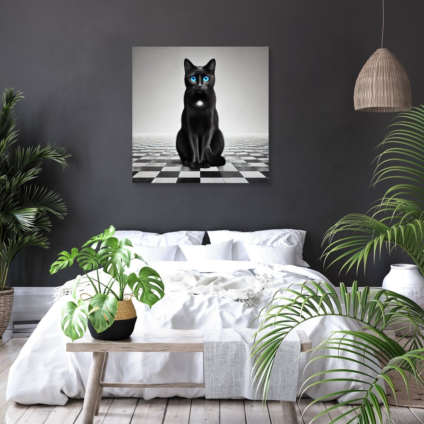 Midnight Blue Gaze Canvas