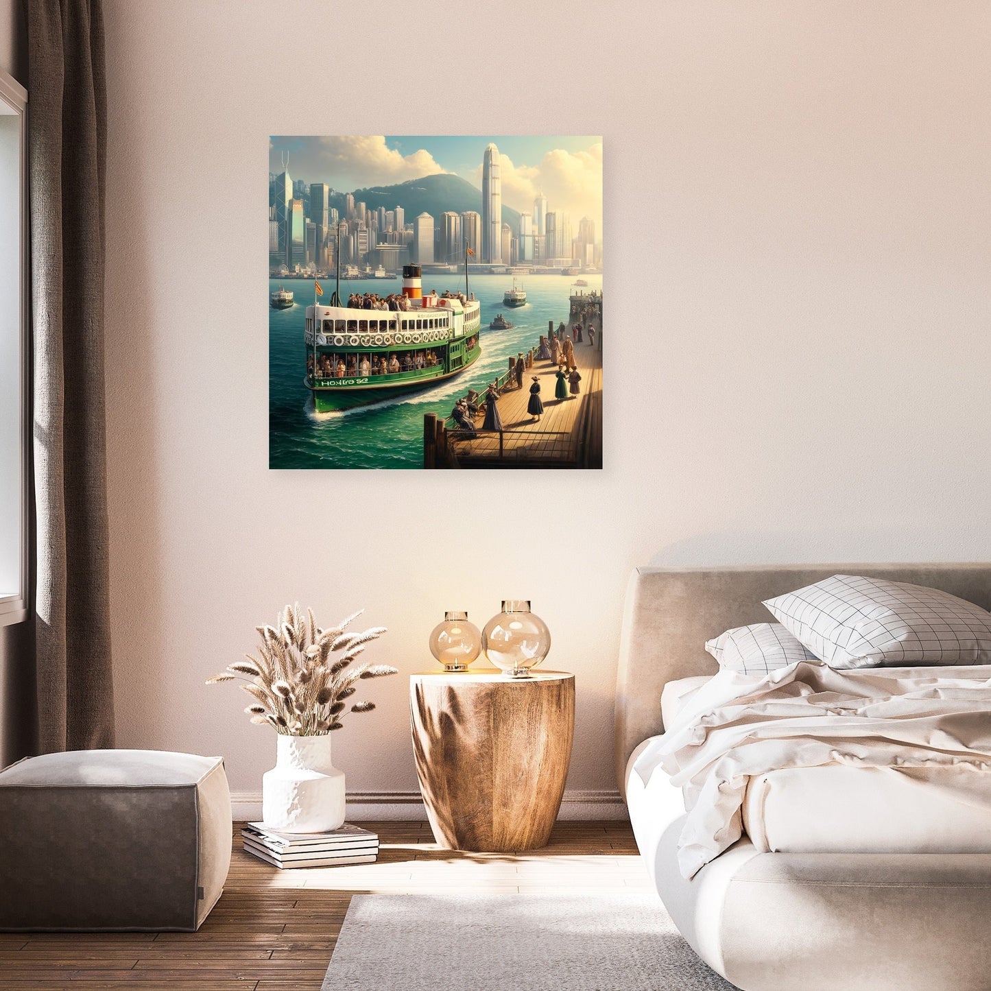 Sunny Day on Victoria Harbour Canvas