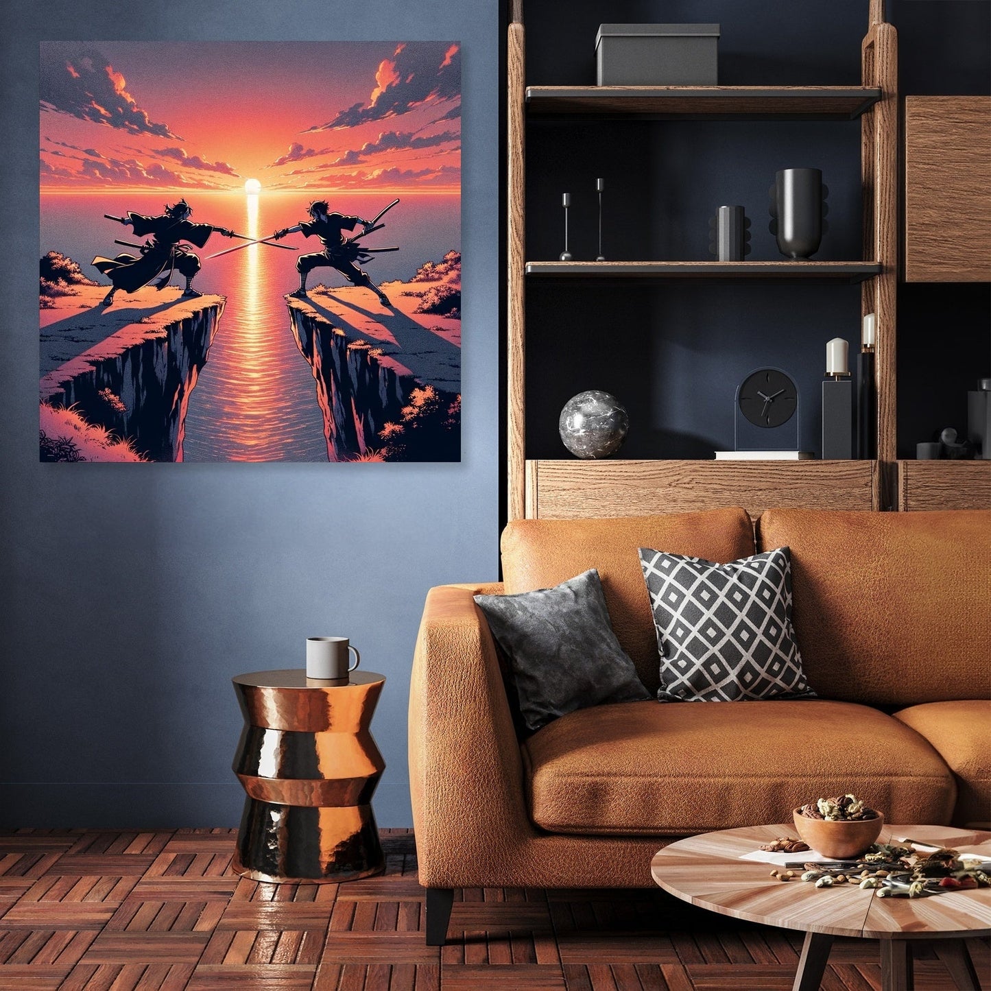 Sunset Sword Duel Canvas