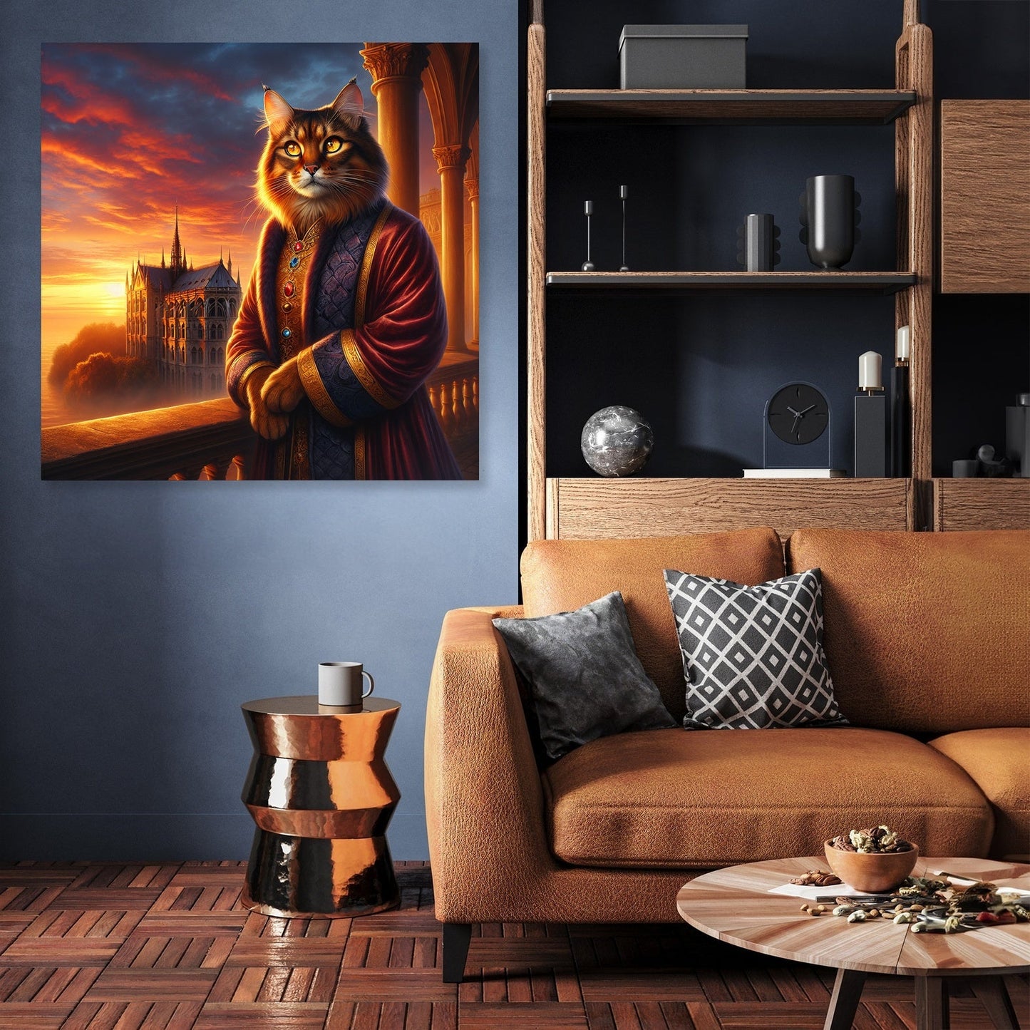 Majestic Sunset Monarch Cat Canvas