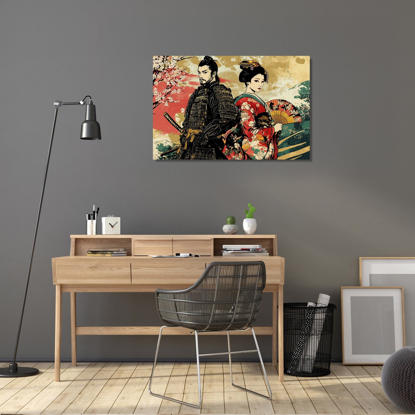 Samurai and Geisha Canvas