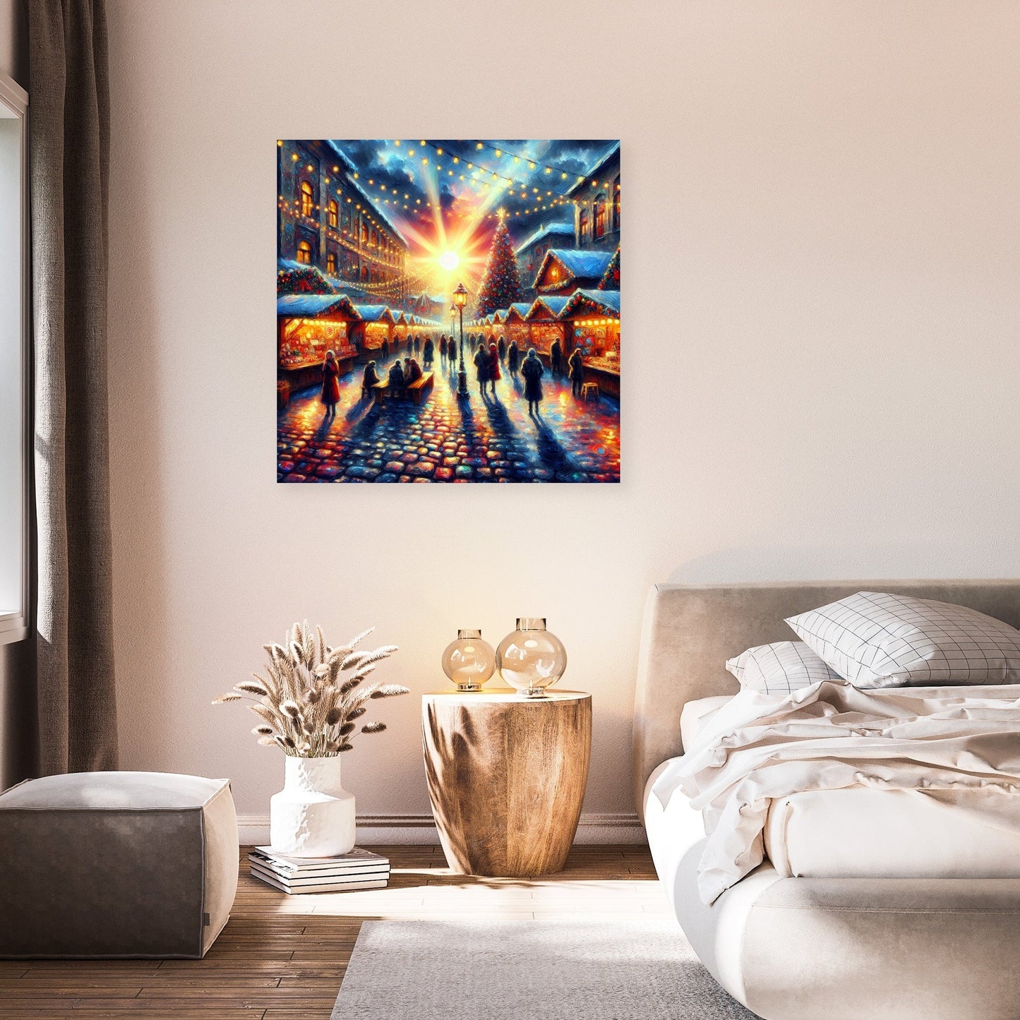 Melancholy at the Christmas Market Canvas