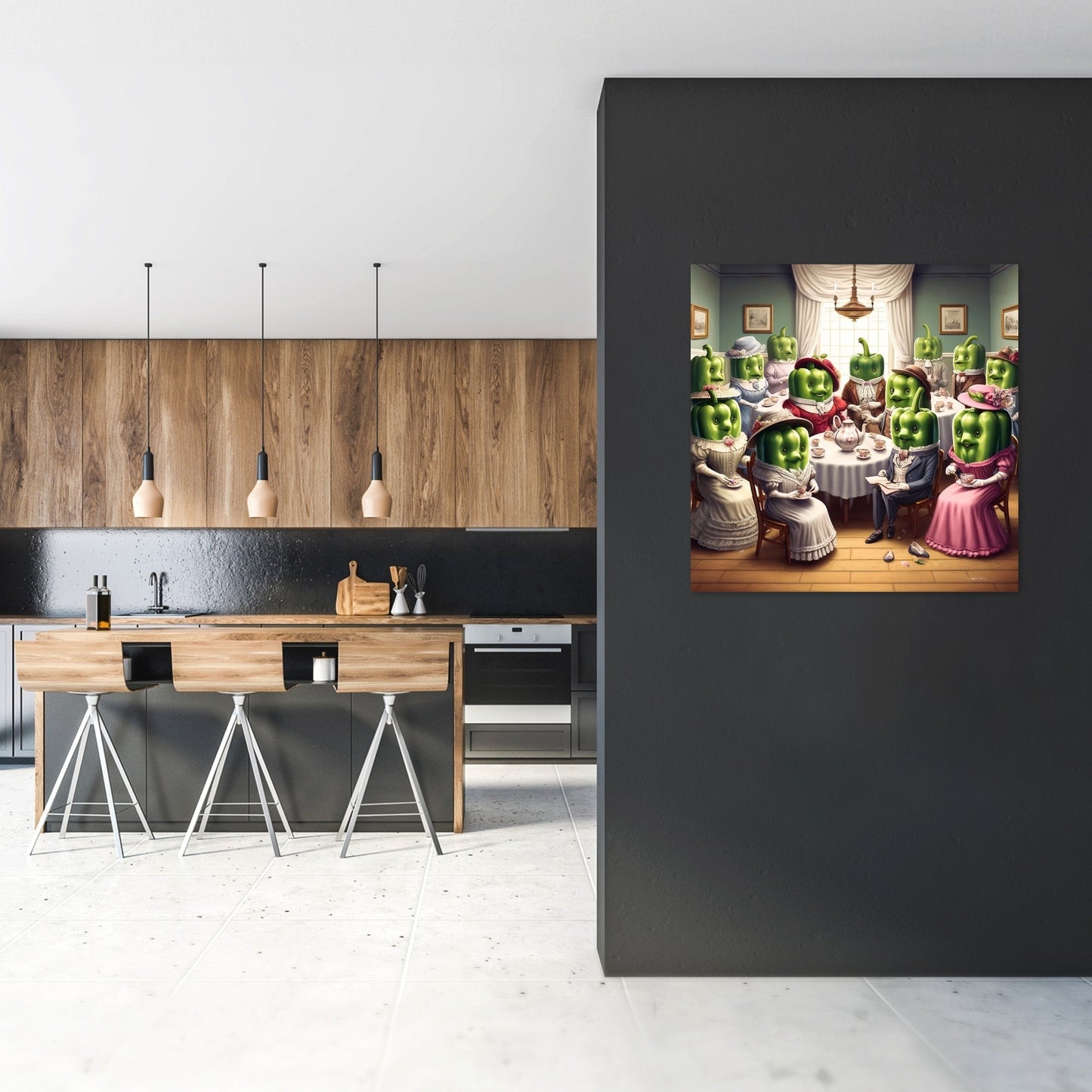 Victorian Pepper Tea Party Canvas