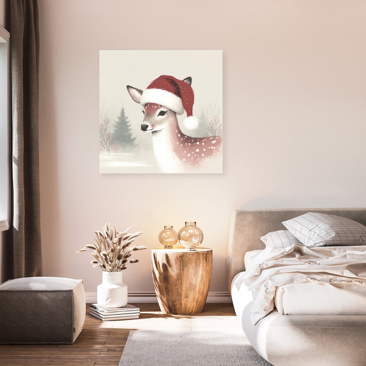 Pastel Holiday Deer Canvas