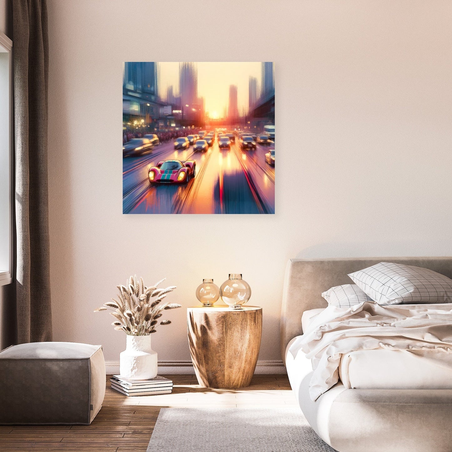 Sunset Solo Racer Canvas