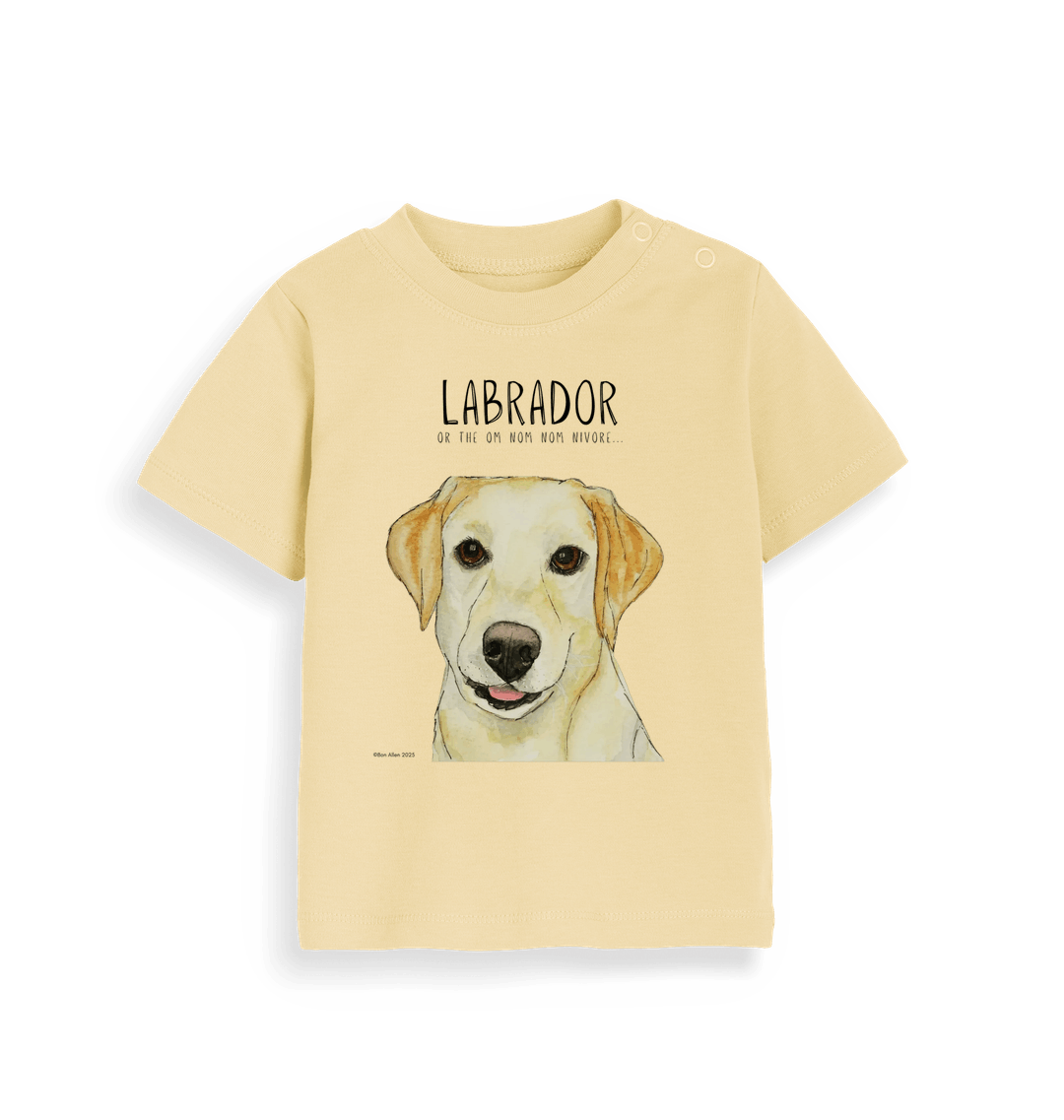 Tiny Tummy, Big Appetite – Baby’s First Yellow Labrador Tee