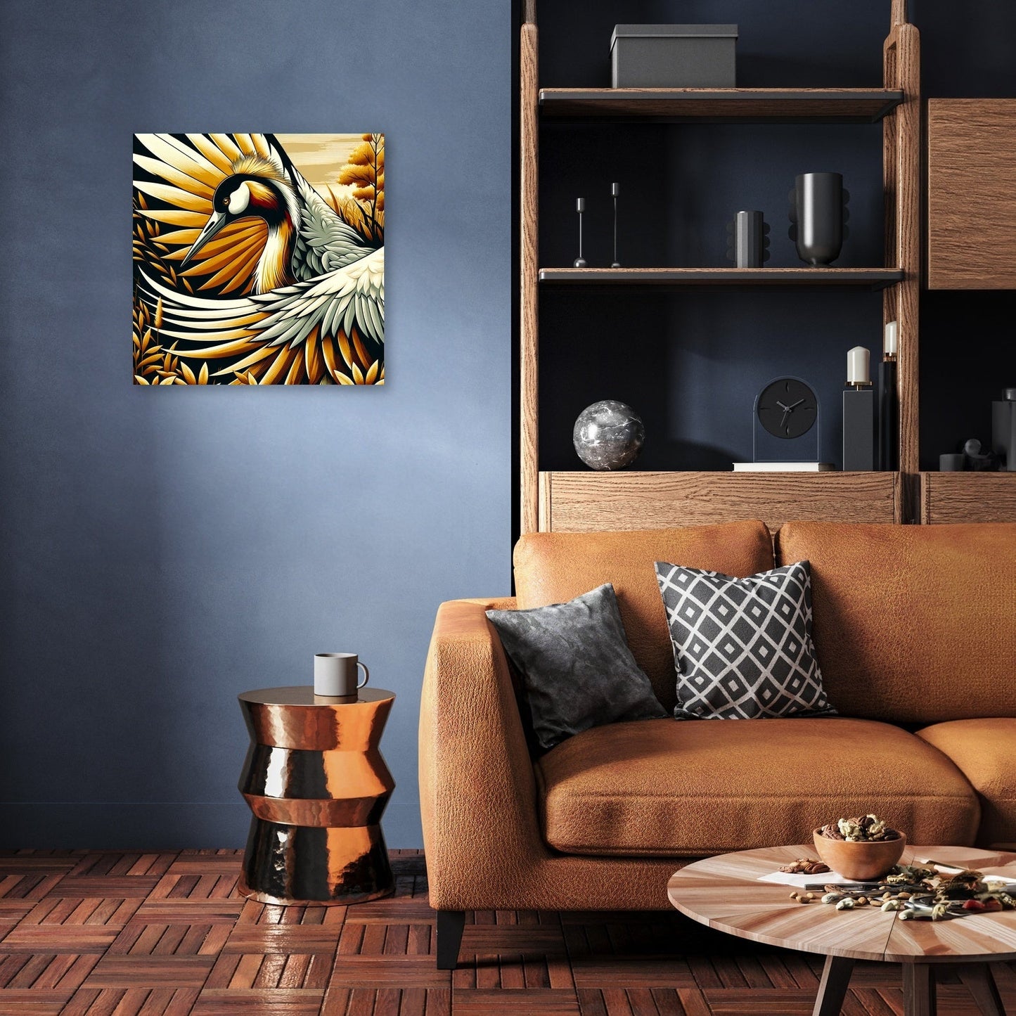 Golden Crane Elegance Canvas