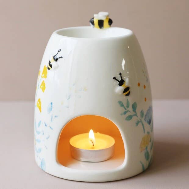 Floral Ceramic Wax Warmer - Dusky Pink