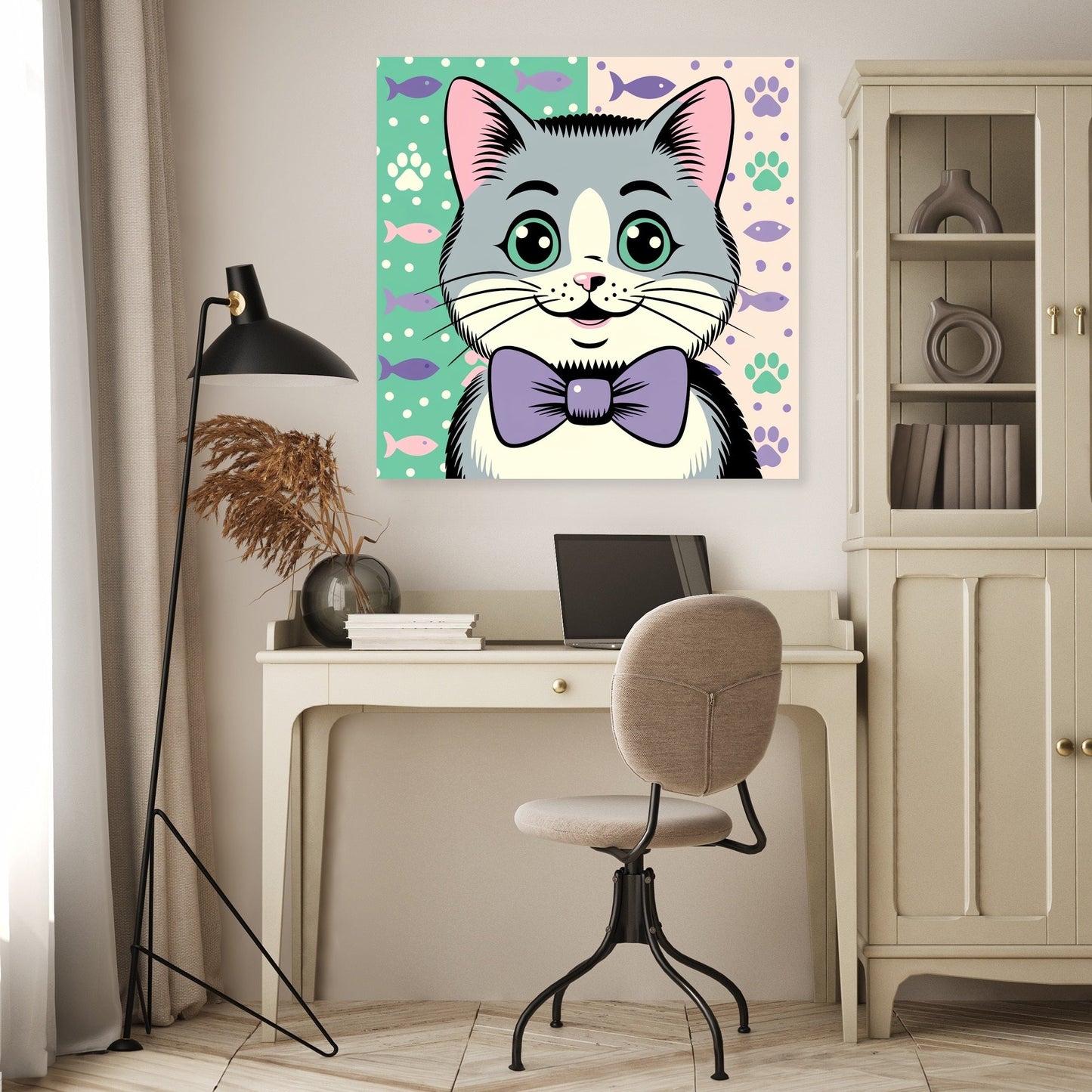 Whimsical Cat Canvas