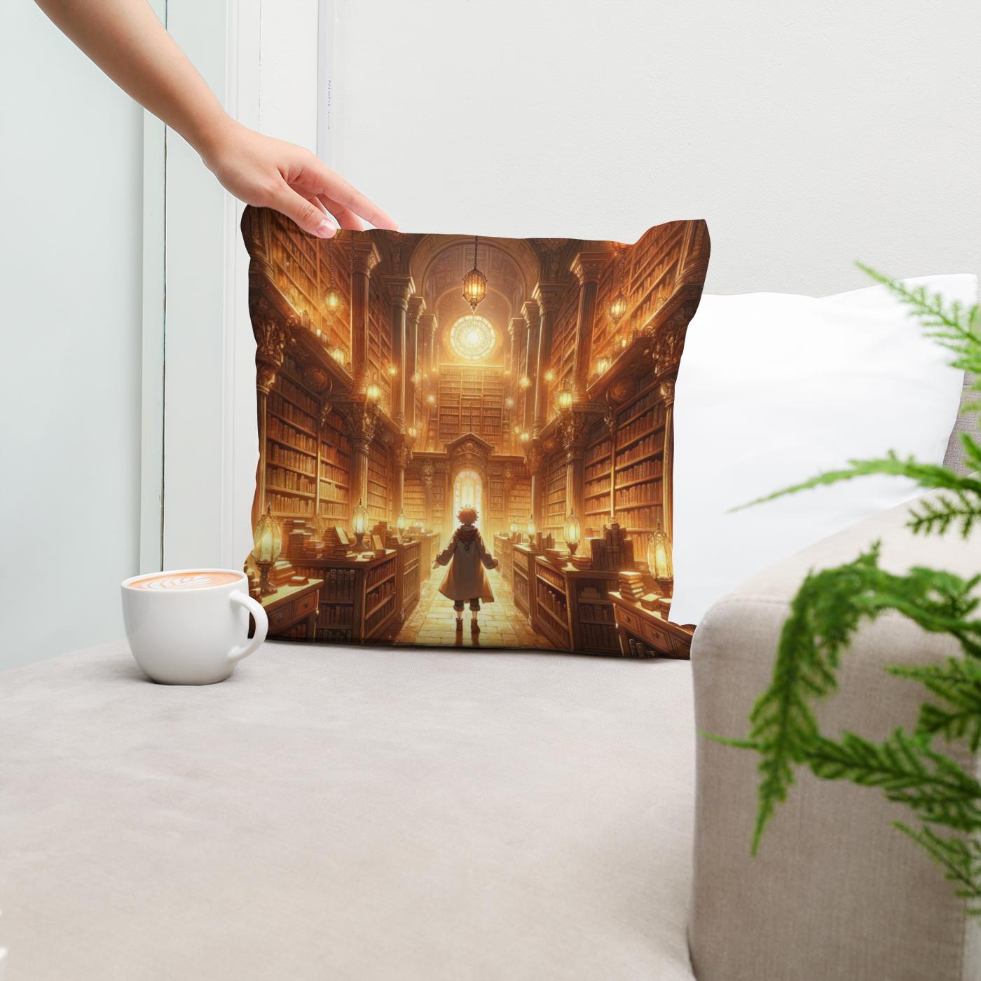Enchanted Library of Wonders Cotton Cushion