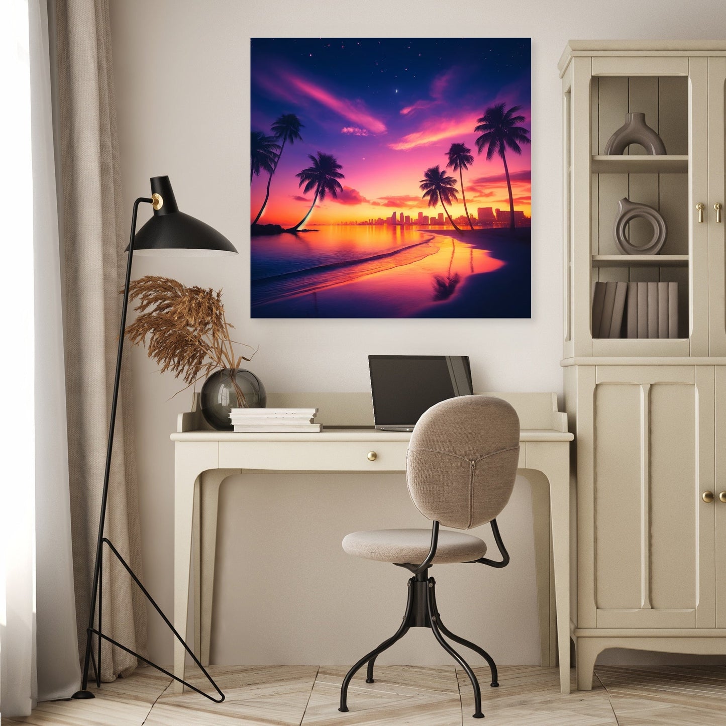 Miami Sunset Serenity Canvas