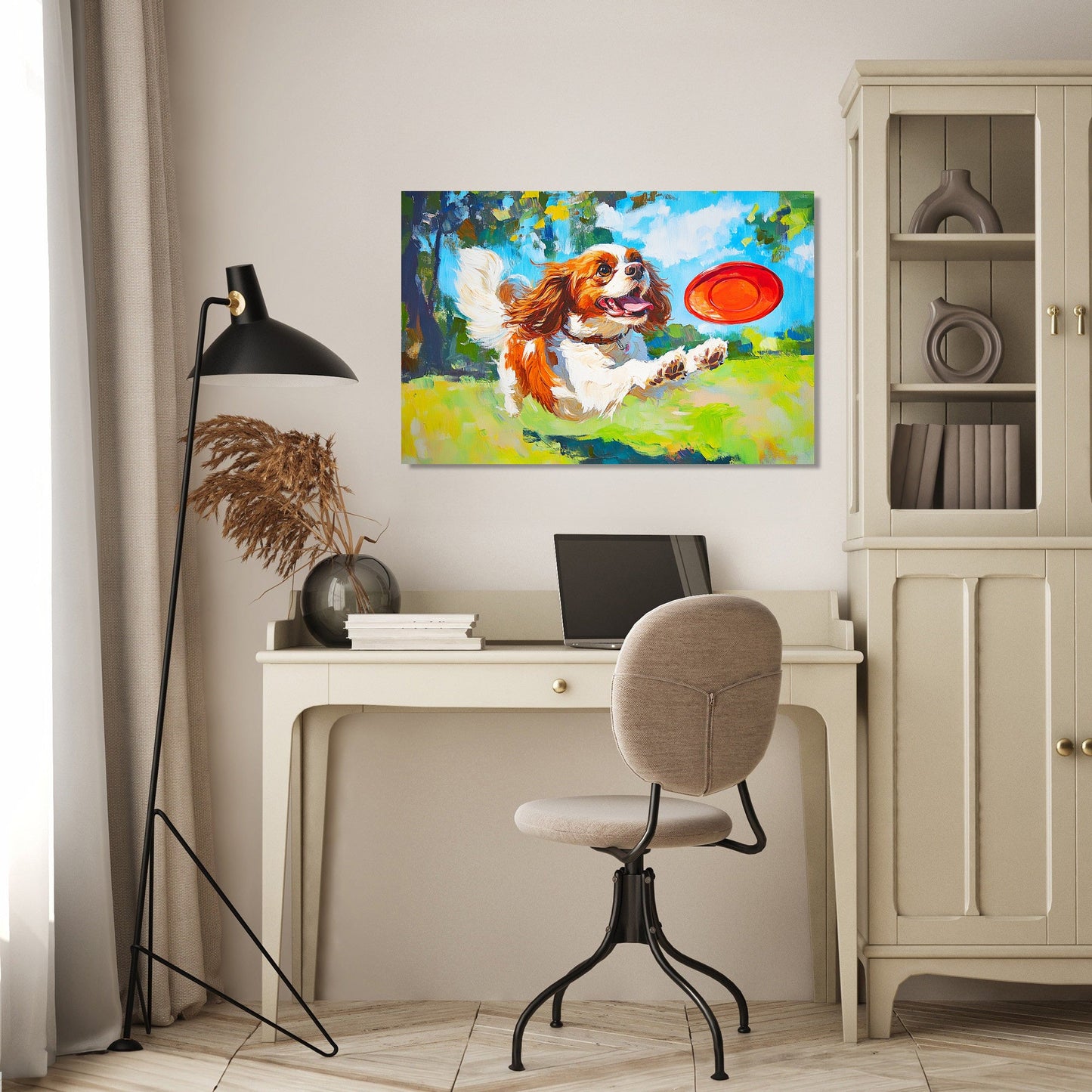 Cavalier's Frisbee Chase Canvas