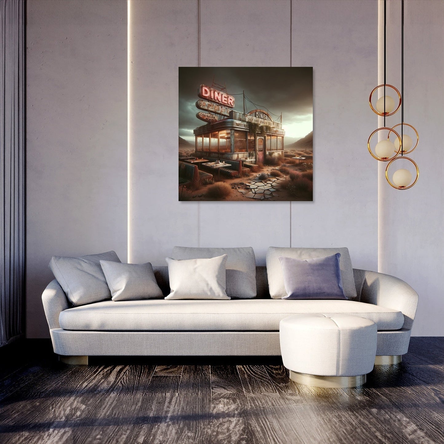 Desolate Diner Delight Canvas