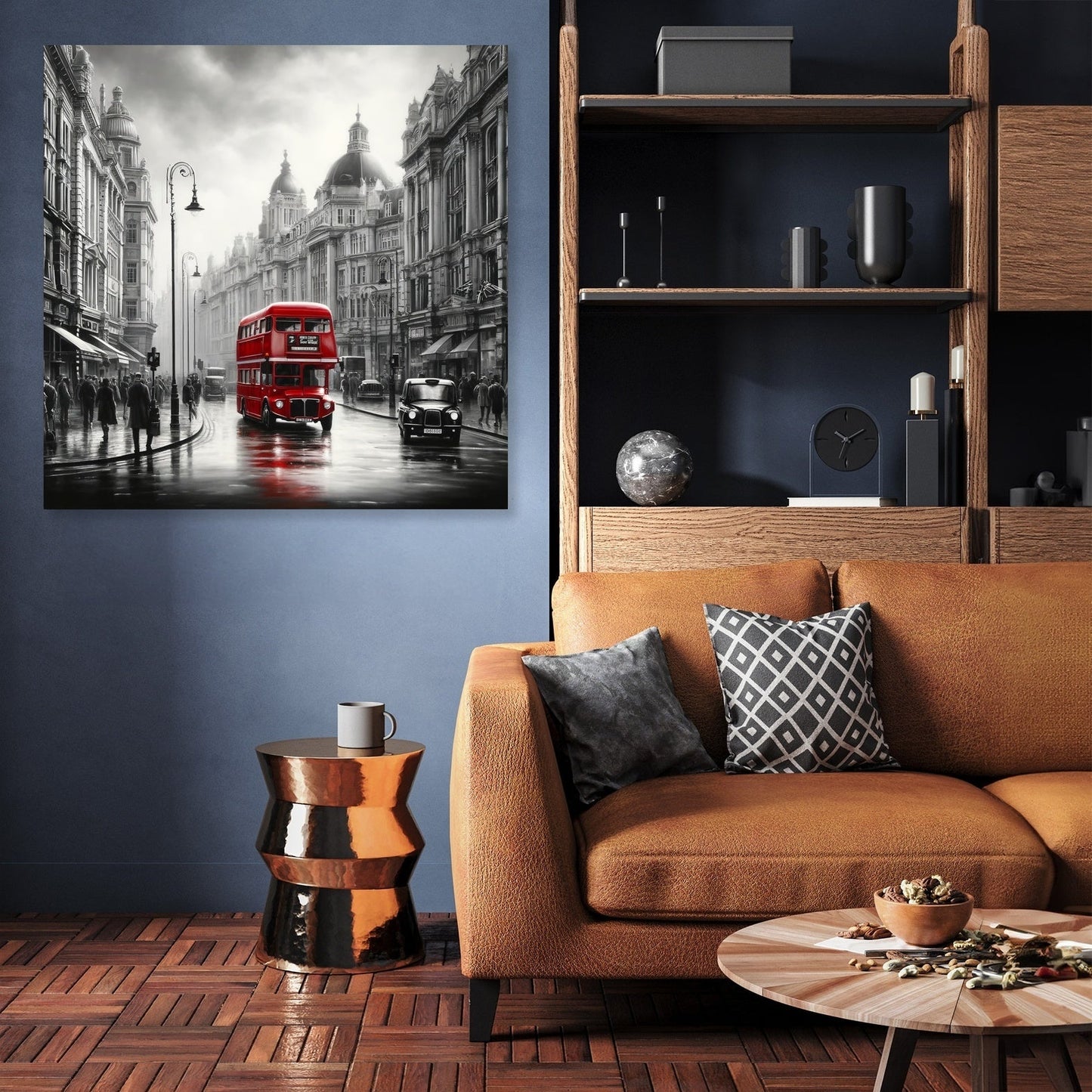 Red Essence of London Canvas