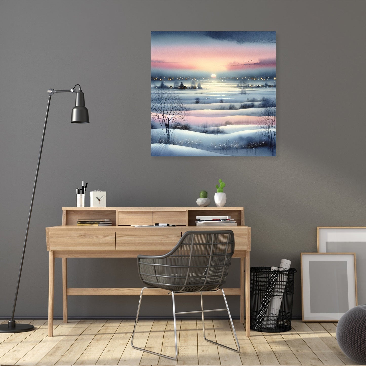 Winter Sunset Serenity Canvas
