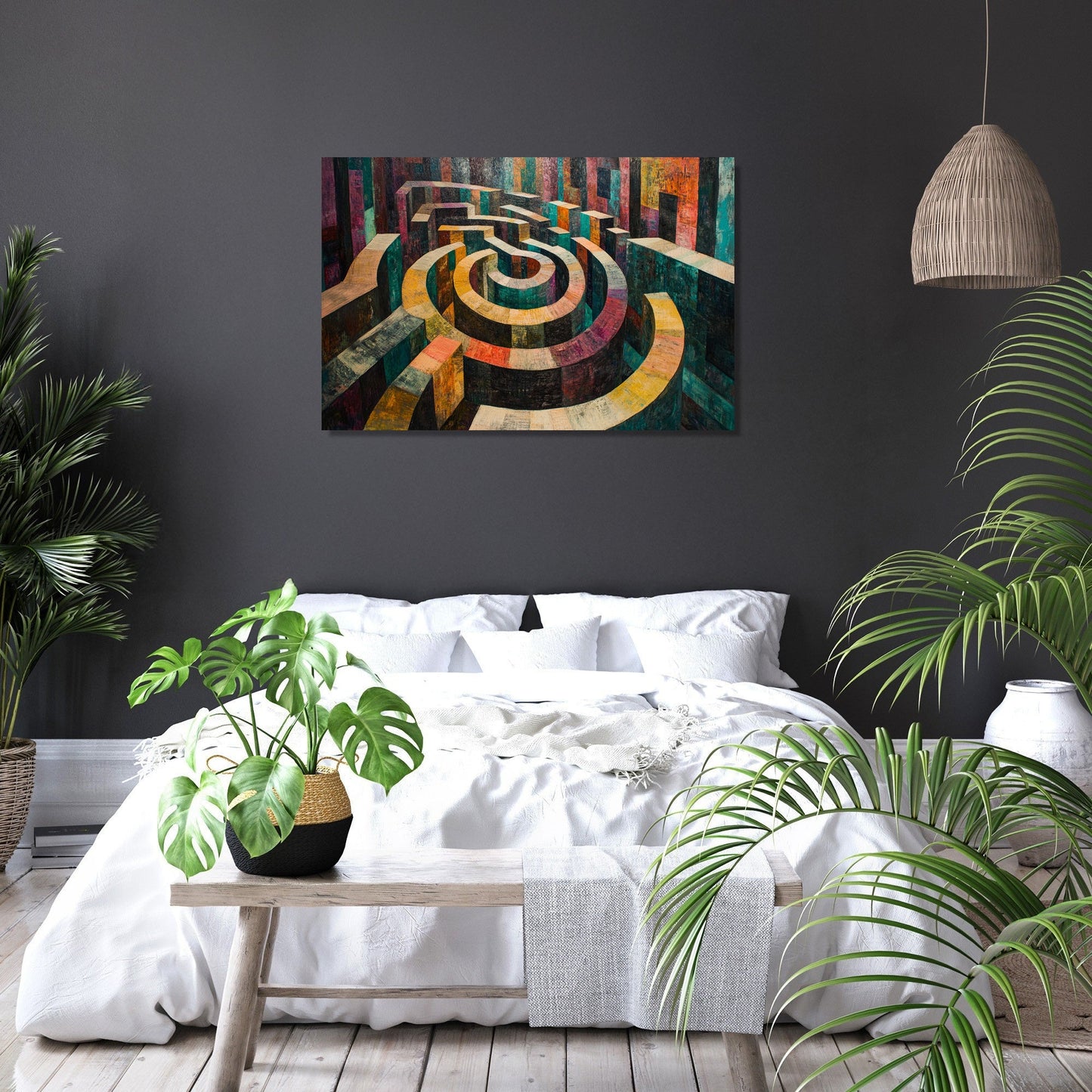 Geometric Labyrinth Canvas