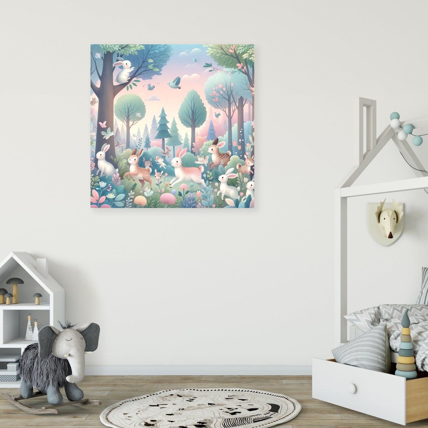 Whimsical Forest Friends Canvas