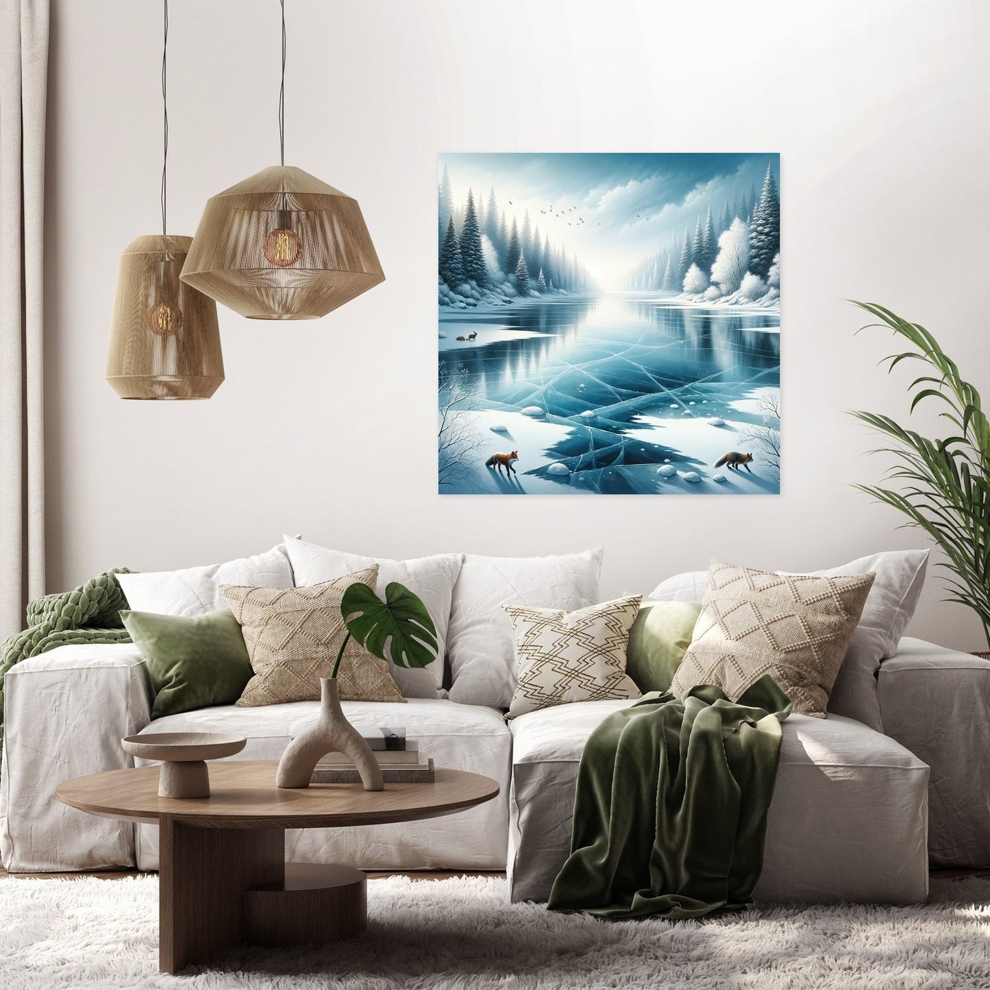 Frozen Lake Tranquility Canvas