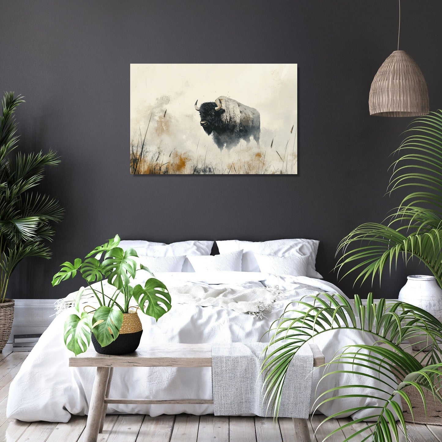 Misty Bison Canvas