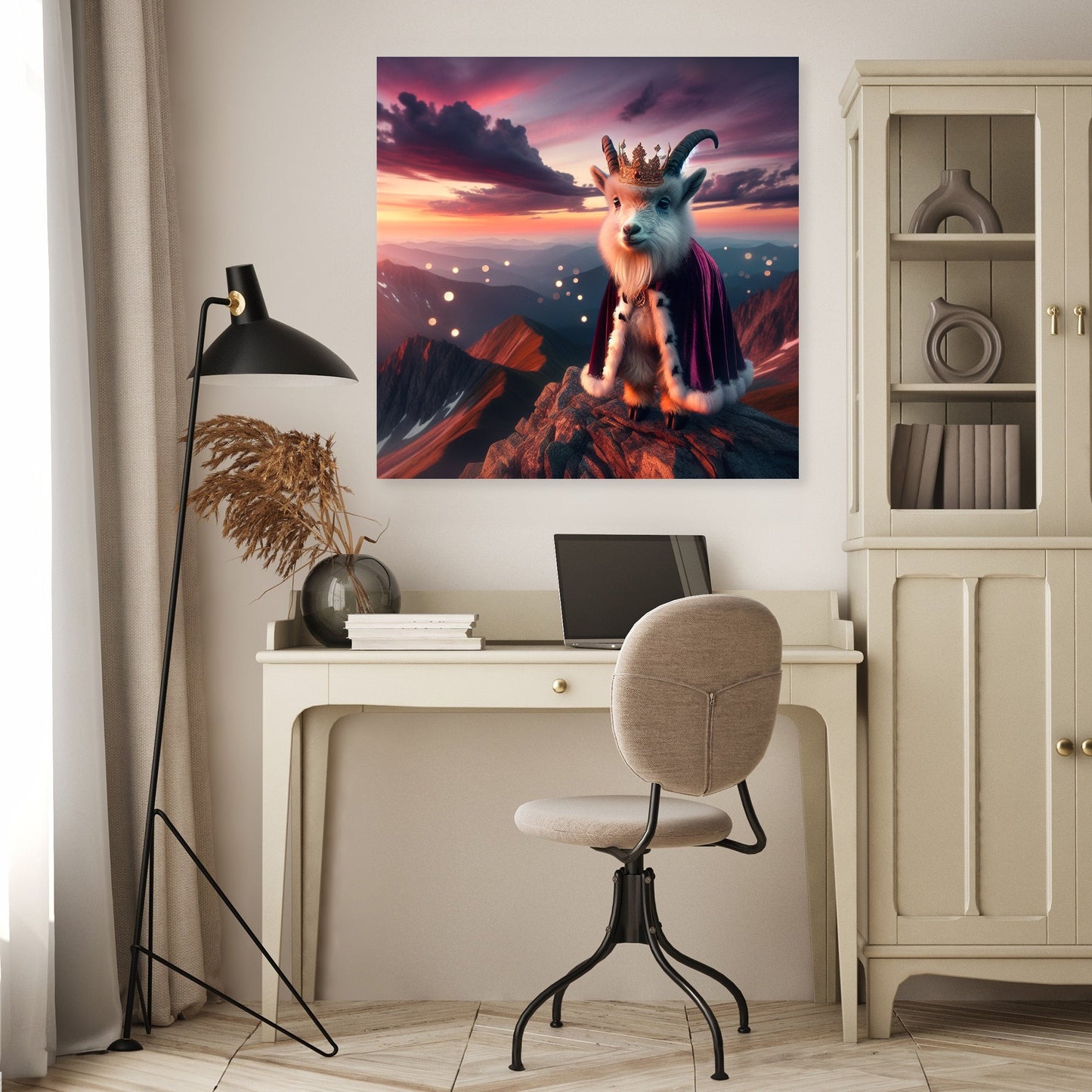 Regal Twilight Goat Majesty Canvas