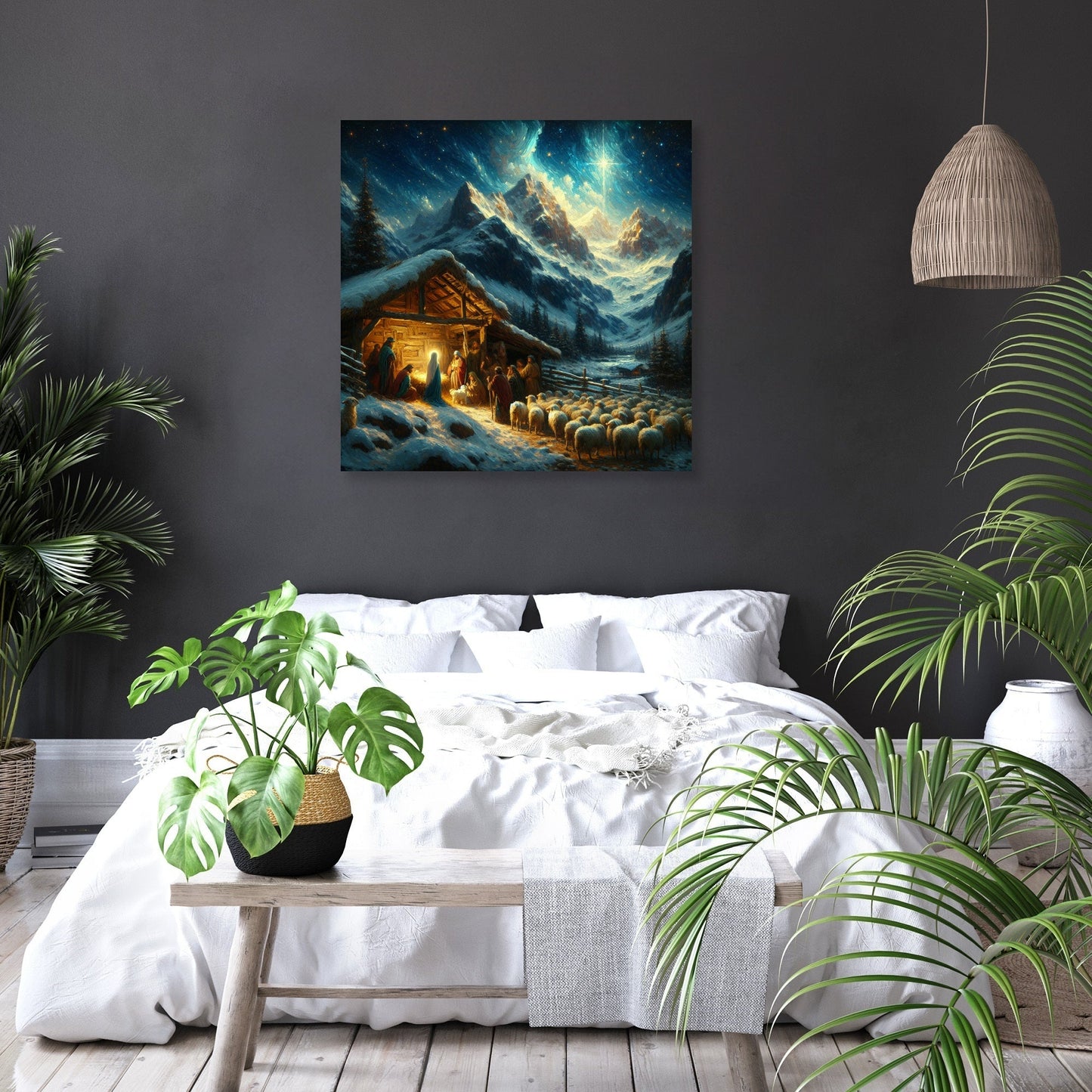 Nativity Serenity Mountain Canvas