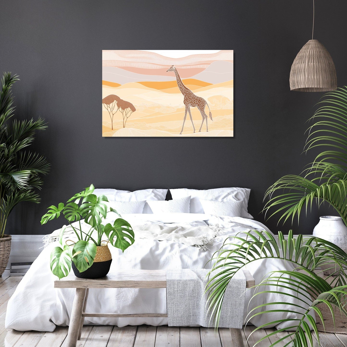 Graceful Giraffe Savannah Canvas