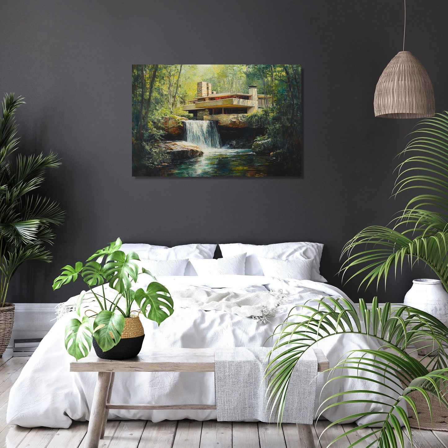 Mystical Midday Fallingwater Canvas