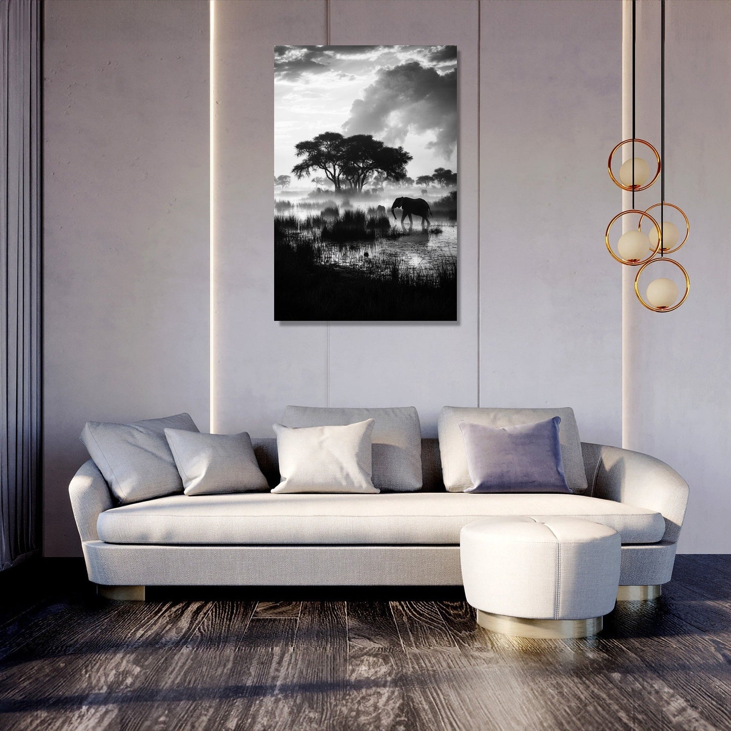 Botswana Twilight Reflections Canvas