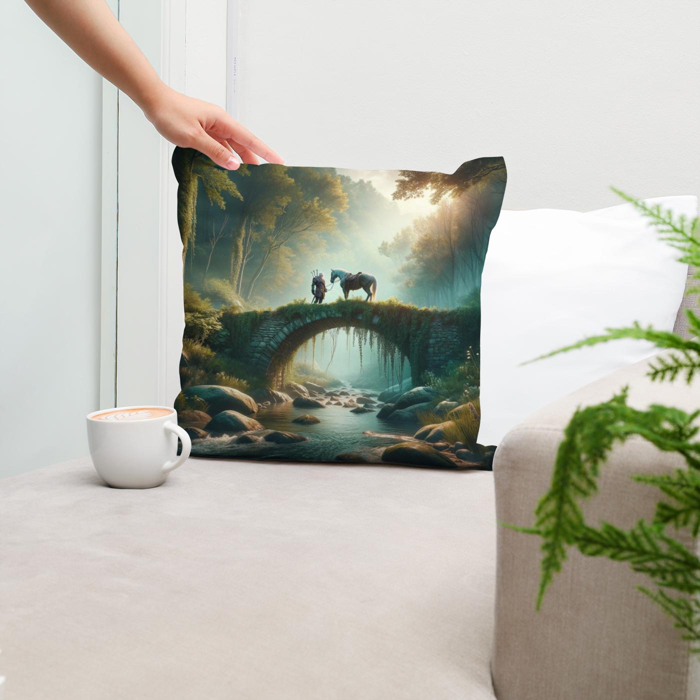 Forest Bridge Cotton Cushion