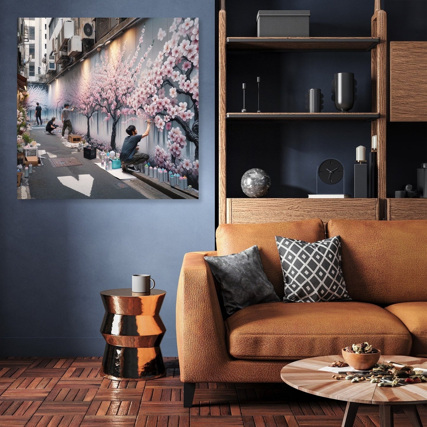 Cherry Blossom Graffiti Canvas