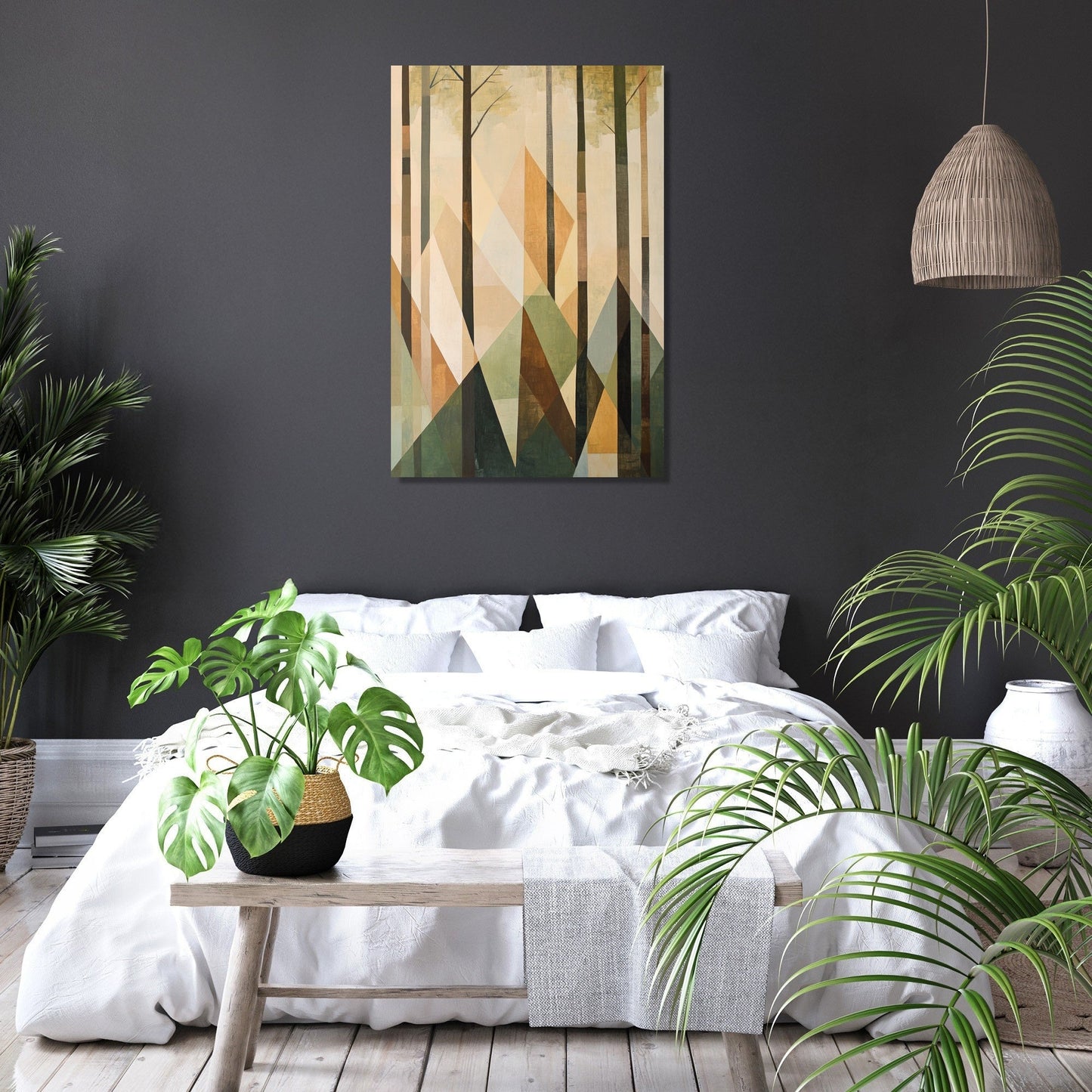 Triangular Forest Serenity Canvas
